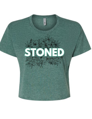 Stoned Marijuana Graphic Crop Shirt