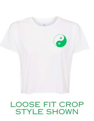 Ying and Yang Marijuana Graphic Crop Shirt