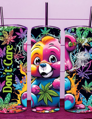 Don&#39;t Care Marijuana Bear Tumbler