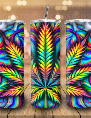 Trippy Marijuana Leaf  Tumbler