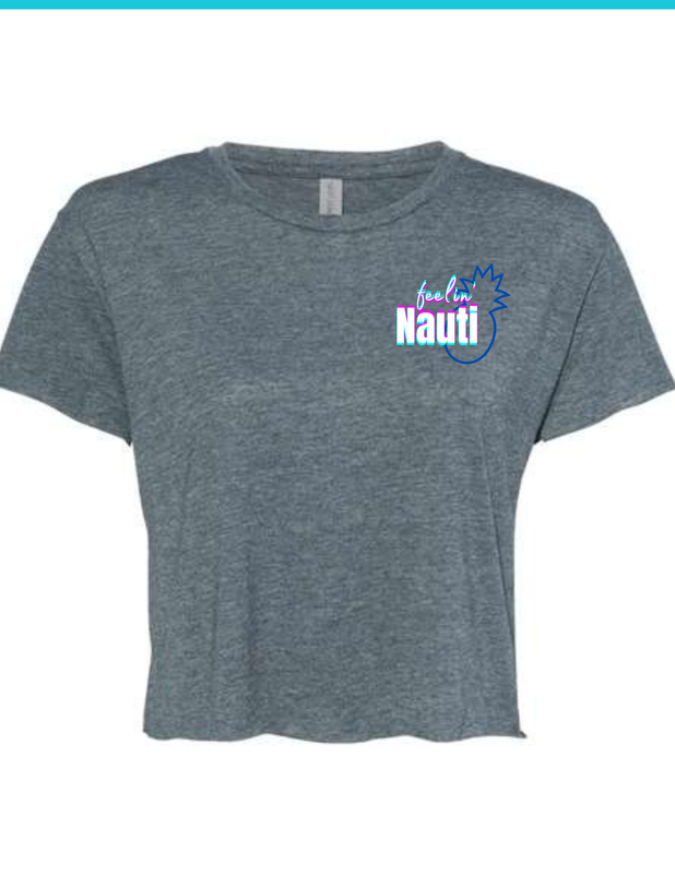 Feeling Nauti with navy pineapple Relaxed Crop T-shirt