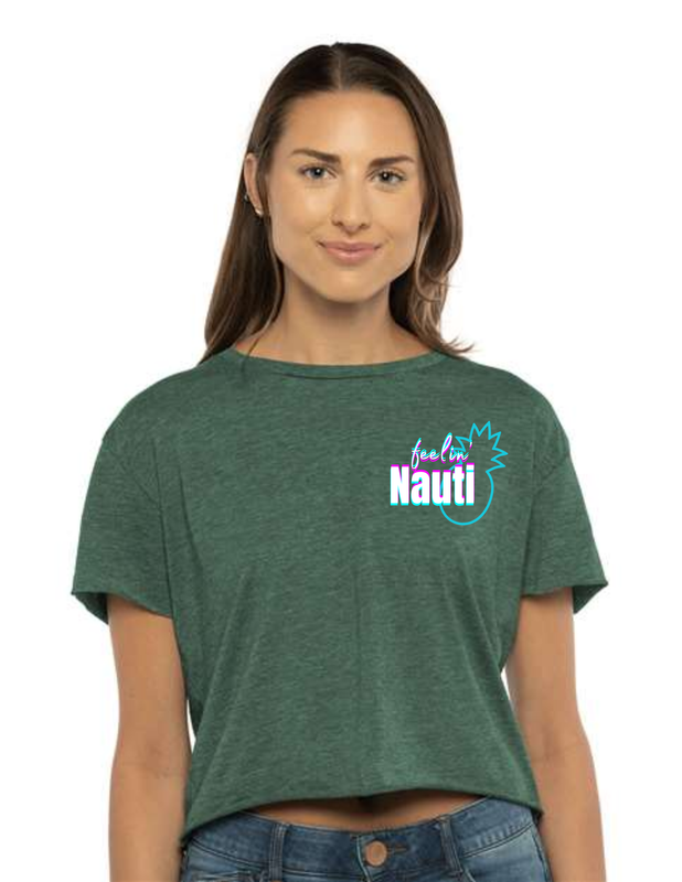 Feeling Nauti with Teal pineapple Relaxed Crop T-shirt