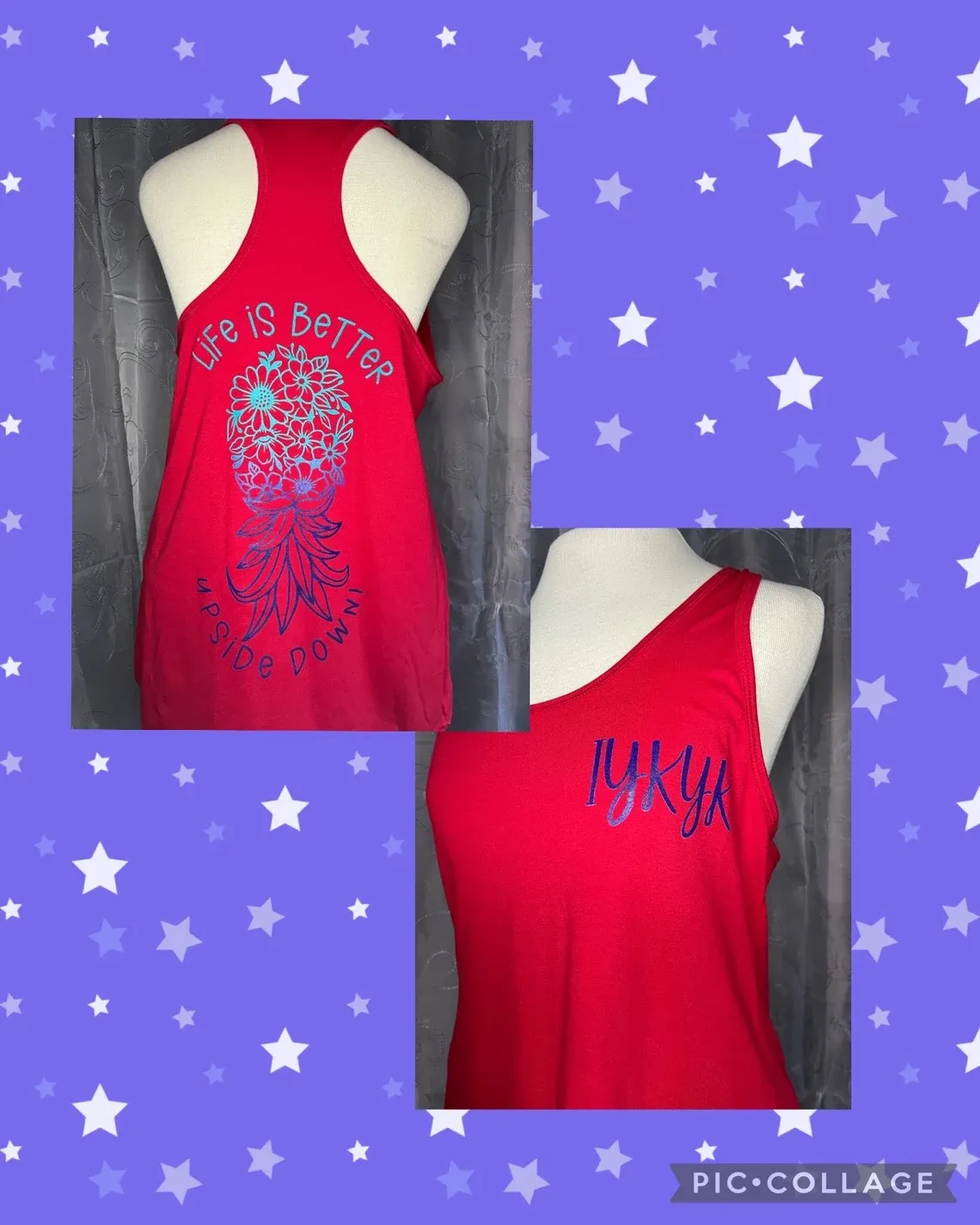 Women&#39;s Upside Down Flower Pineapple Racerback Tank Top
