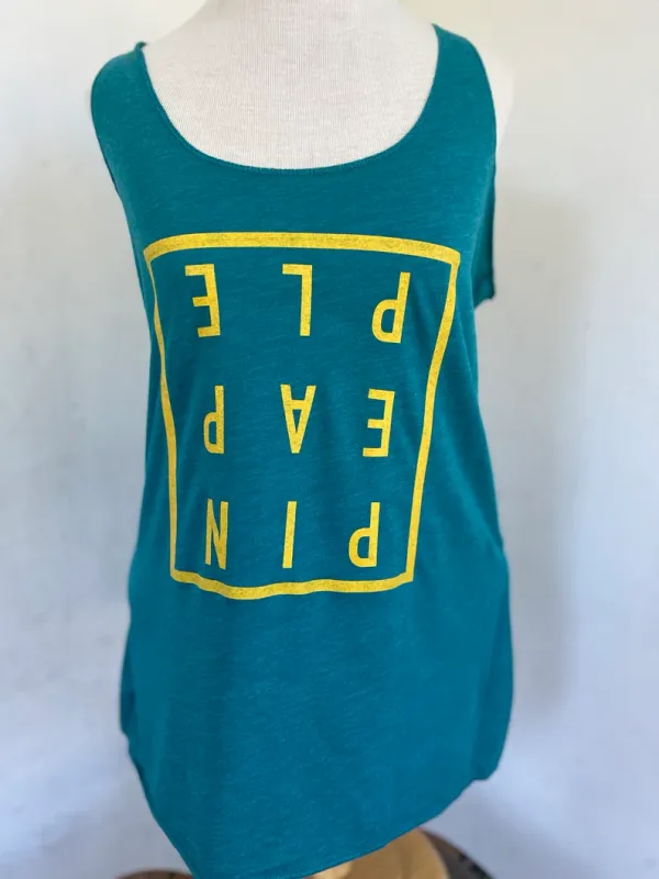 Written PINEAPPLE upside down graphic tank