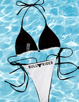 Bull Rider White/Black Bikini Set