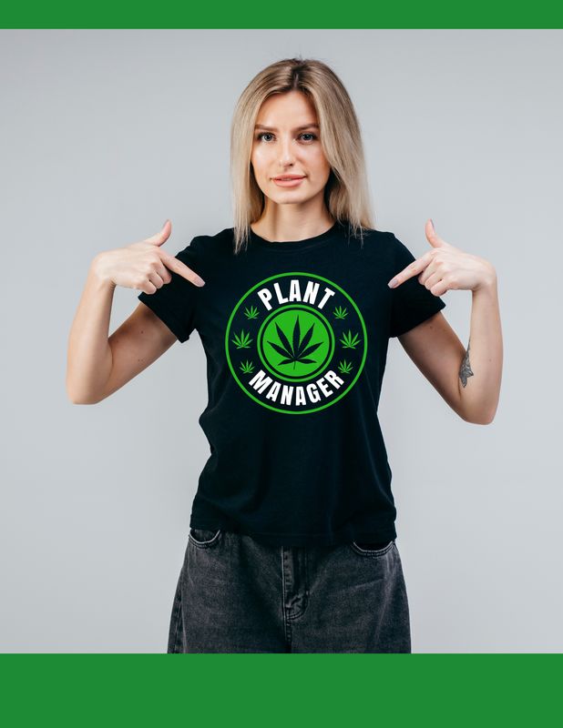 Plant Manager Marijuana Leaf Graphic T-Shirt