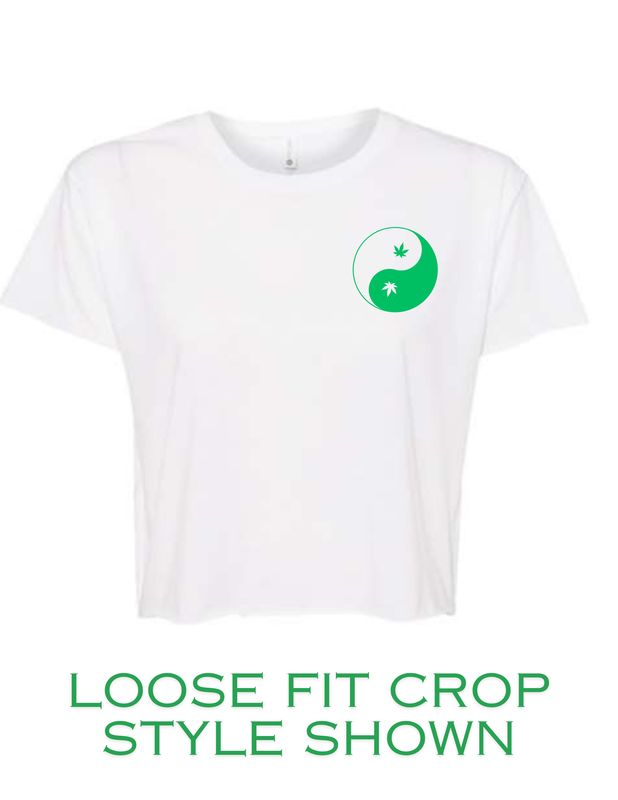 Ying and Yang Marijuana Graphic Crop Shirt