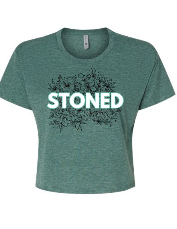 Stoned Marijuana Graphic Crop Shirt