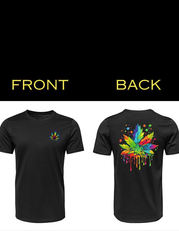 Bright Colorful Marijuana Graphic T-Shirt
