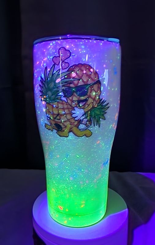 30 oz Pineapples Fun Glow Splatter Tumbler
