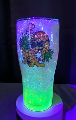 30 oz Pineapples Fun Glow Splatter Tumbler