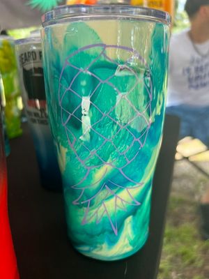 30 oz Alcohol Ink/Glitter Powder Swirl Design Tumbler