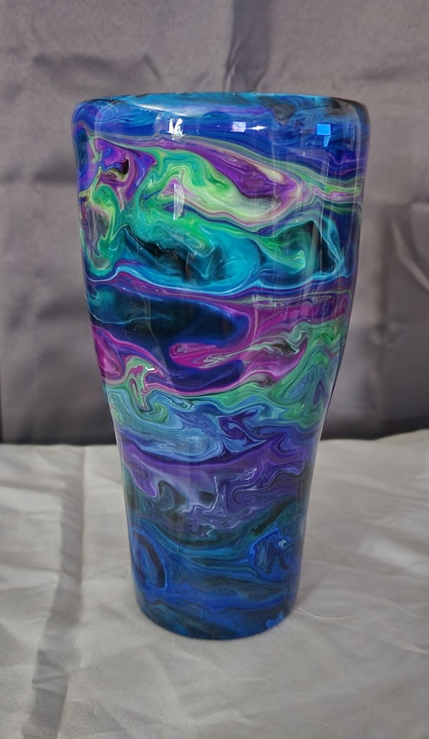 30 oz Alcohol Ink/Glitter Powder Swirl Design Tumbler