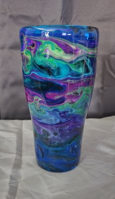 30 oz Alcohol Ink/Glitter Powder Swirl Design Tumbler