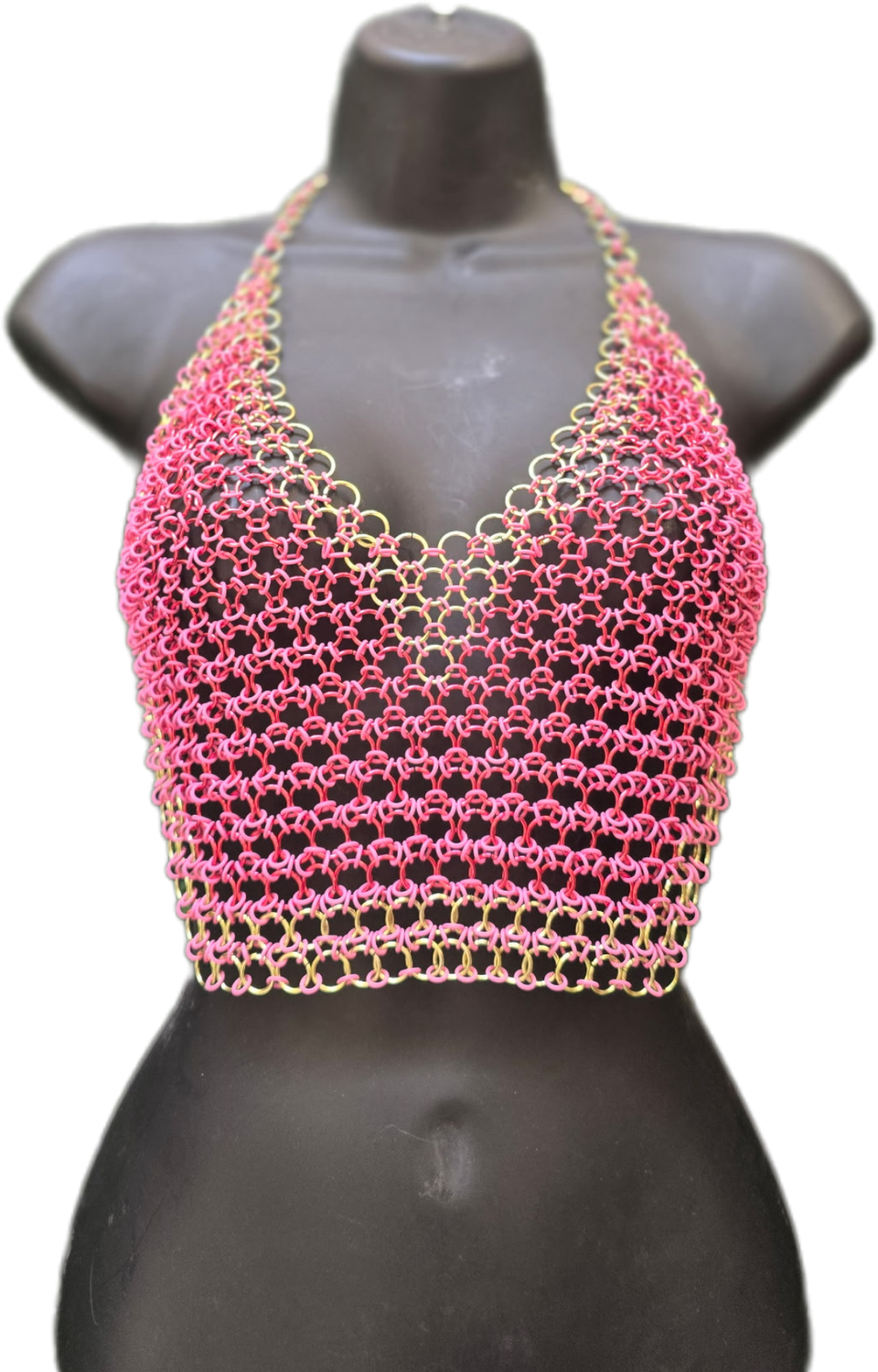 Crop Top V Neck Chainmail