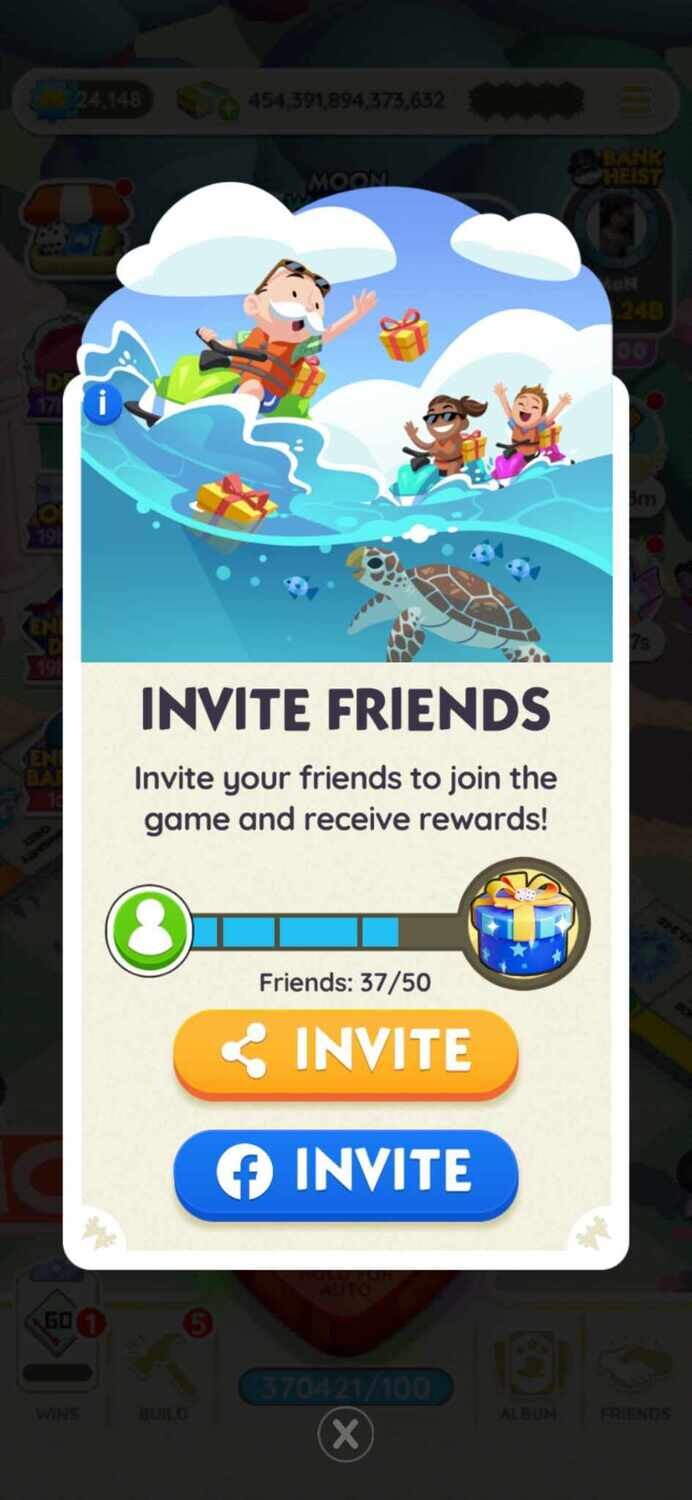 Monopoly GO! Friends Invite Bar Service (Read Description)