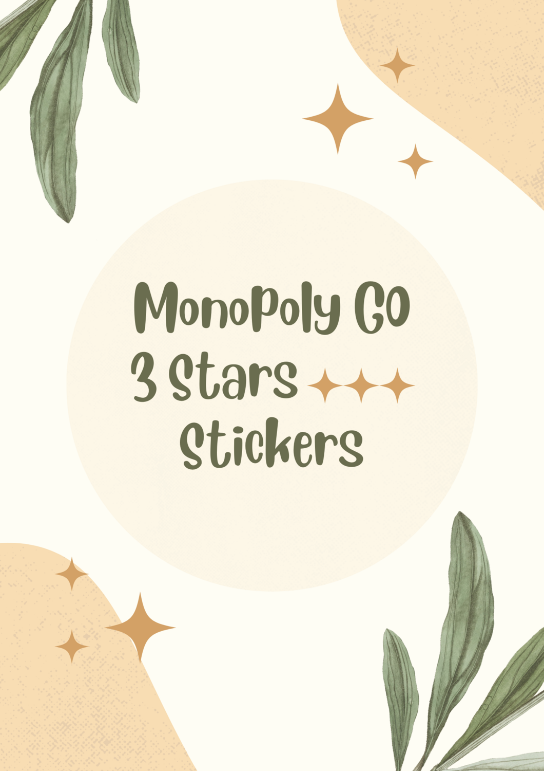 Monopoly GO 3 Stars Sticker Card 🌟🌟🌟  (Read Description Promo Code Available for Bulk) (BUNDLE)