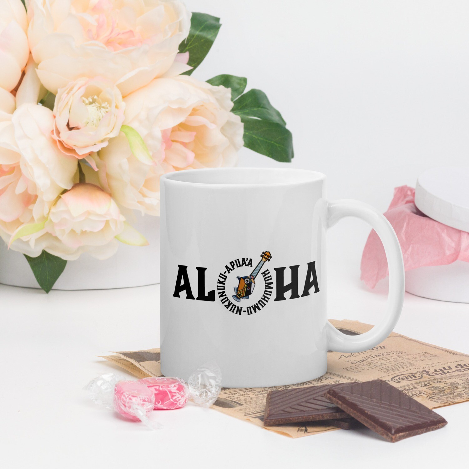 White glossy mug