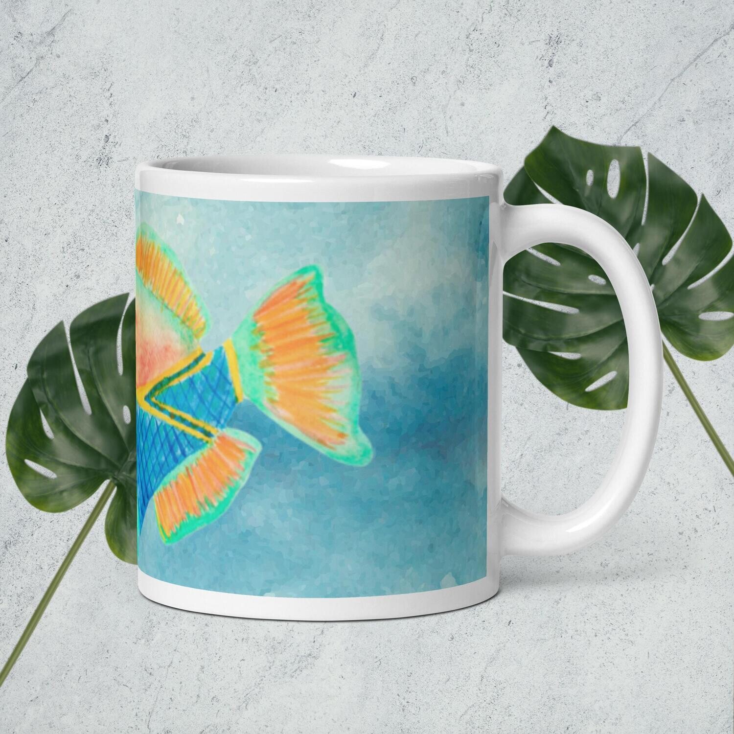 White glossy mug