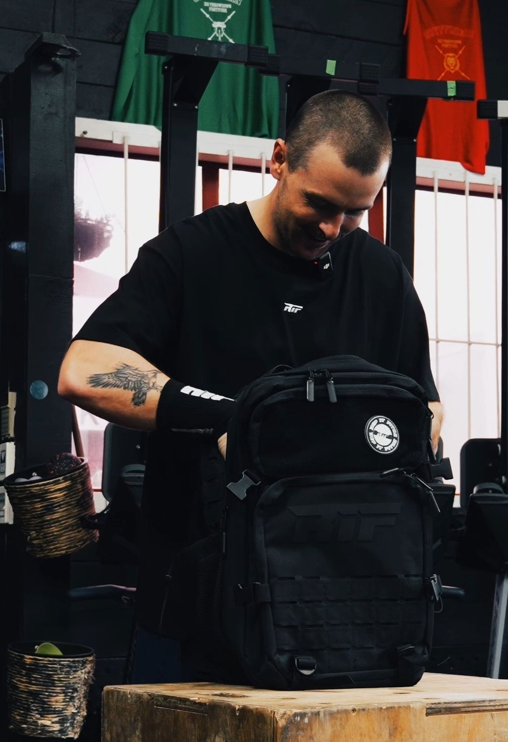 RIF Black Tactical Gym Bag and T-Shirt Bundle