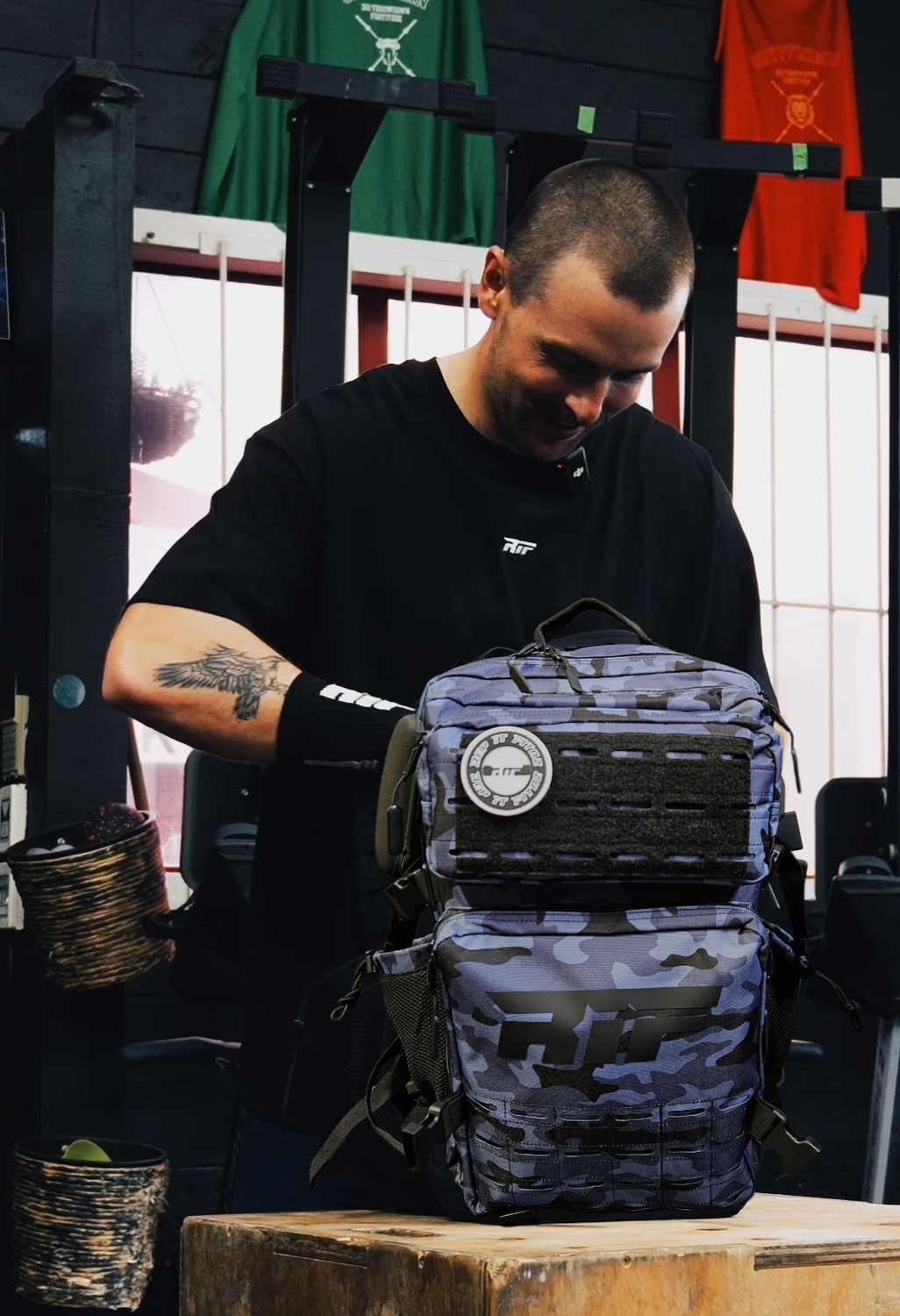 RIF Camo Tactical Gym Bag and T-Shirt Bundle