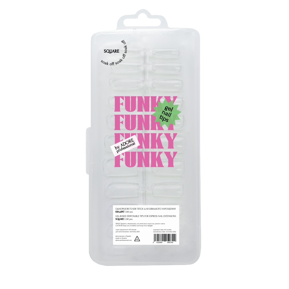 Funky Gel Tips SQUARE | short