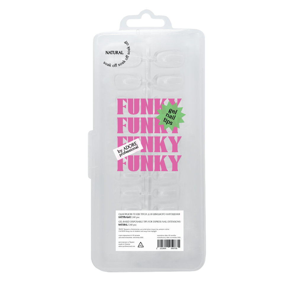 Funky Gel Tips NATURAL | short