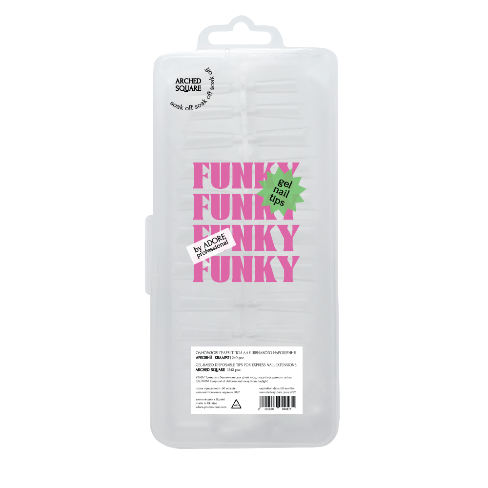 Funky Gel Tips ARCHED SQUARE | extra long