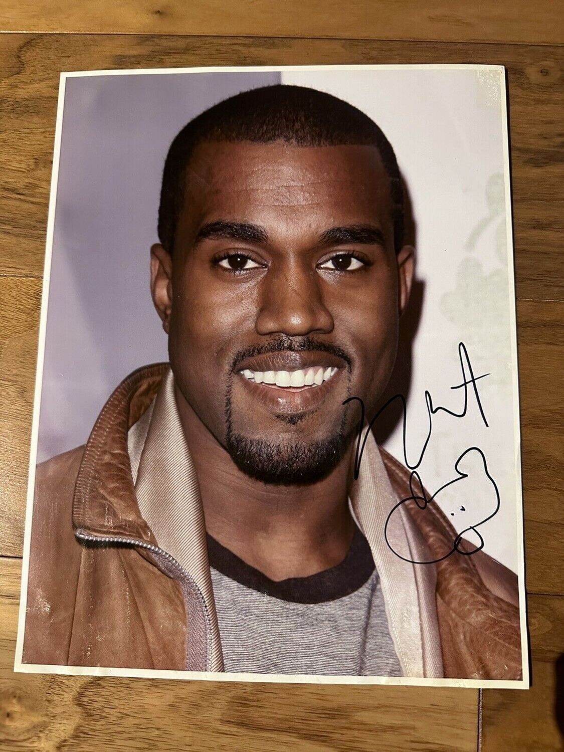 Kanye West Signed Photo Autograph 8.5x11 Bear Sketch