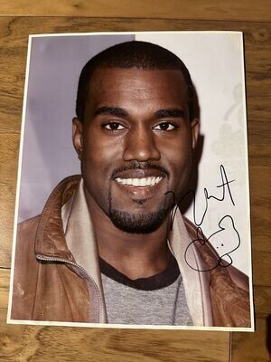 Kanye West Signed Photo Autograph 8.5x11 Bear Sketch