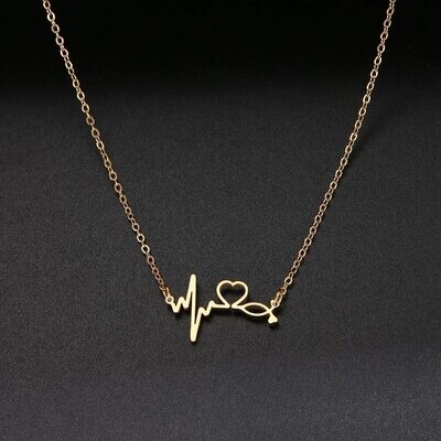 Stethoscope Heartbeat Best Necklace Women Love Heart Stainless Steel Necklaces &amp; Pendants Medical Nurse Doctor Lover Gifts