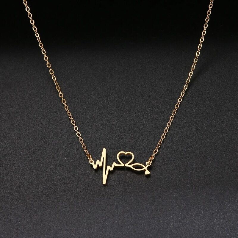 Stethoscope Heartbeat Best Necklace Women Love Heart Stainless Steel Necklaces &amp; Pendants Medical Nurse Doctor Lover Gifts