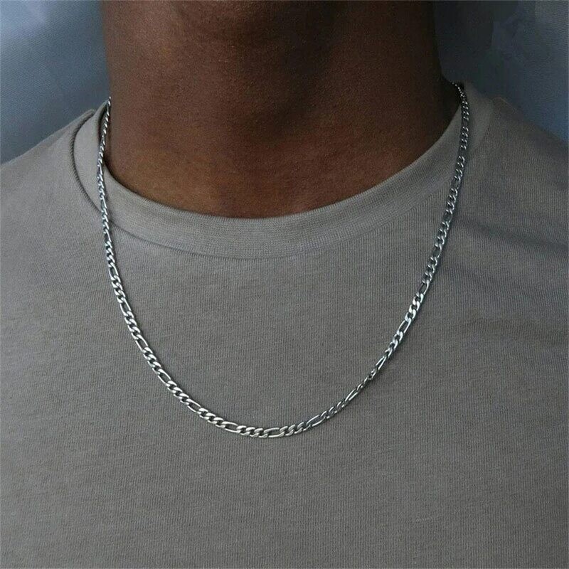 SUMENG New Punk Figaro Chain Necklace Silver Color Gold Color Alloy Long Necklace For Men Hip Hop Fashion Jewelry Gifts 2024