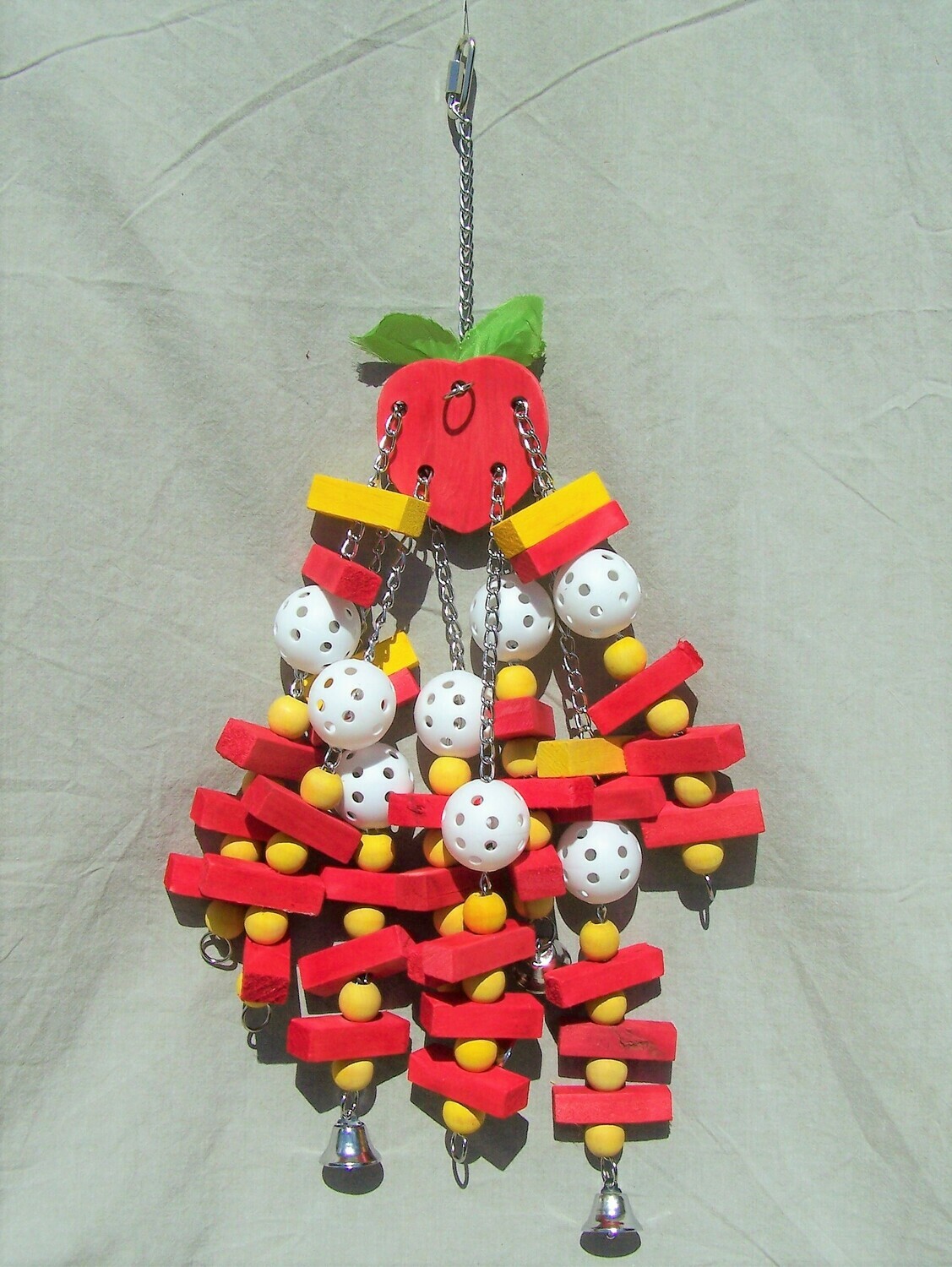 Happy Beaks Bird Toy Large Strawberry