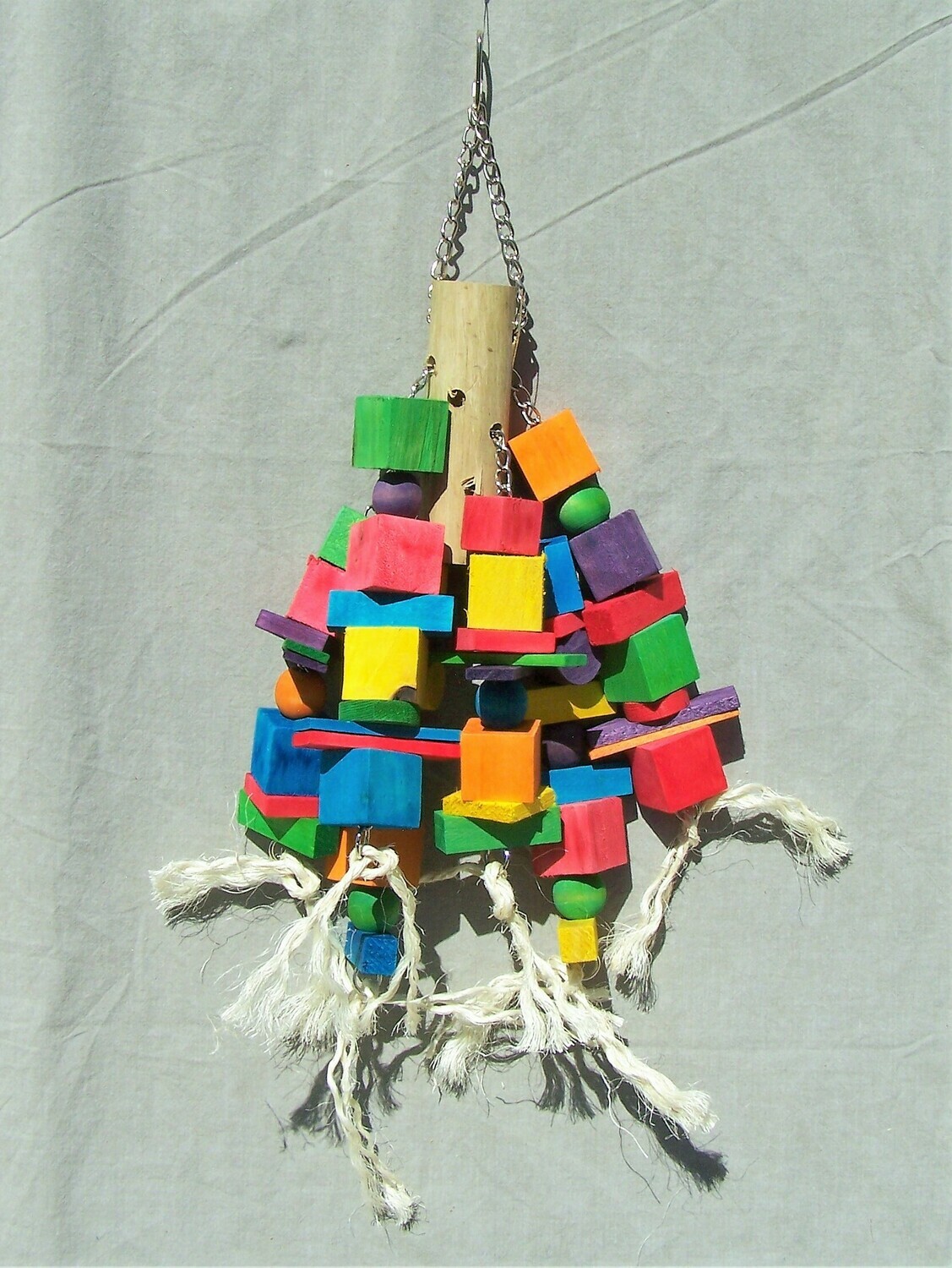 Happy Beaks Bird Toy Wooden Blocks & Bamboo Large