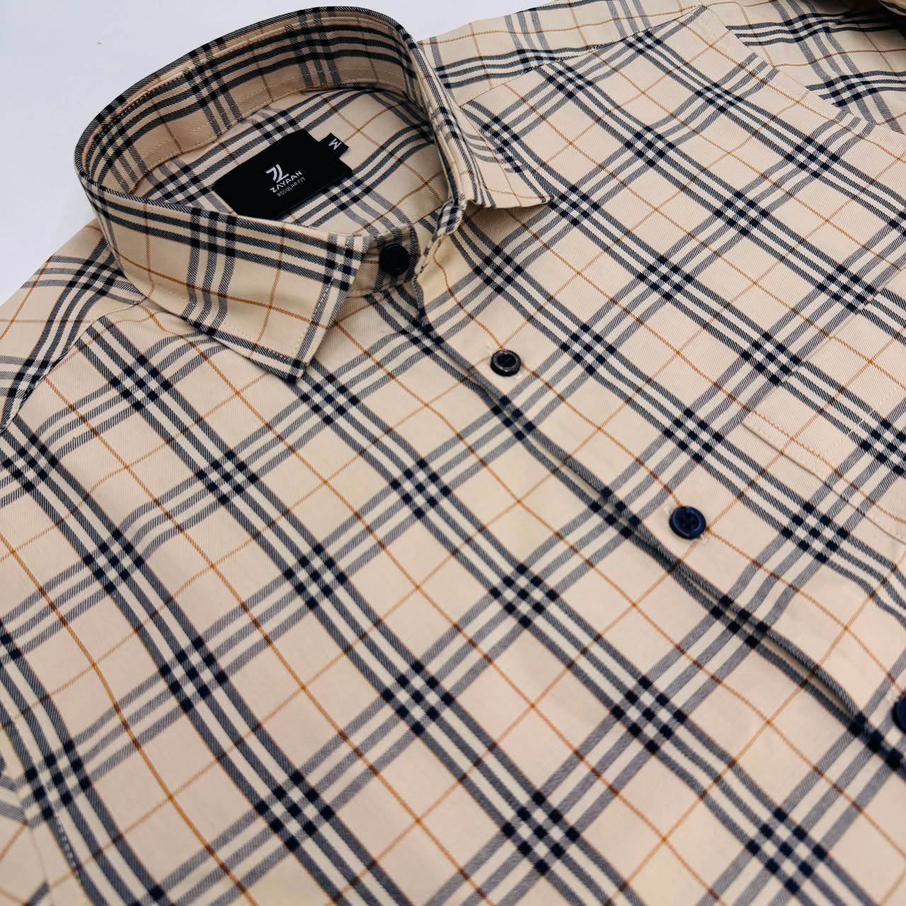 Fine Cotton Men's Full Sleeves Shirt
