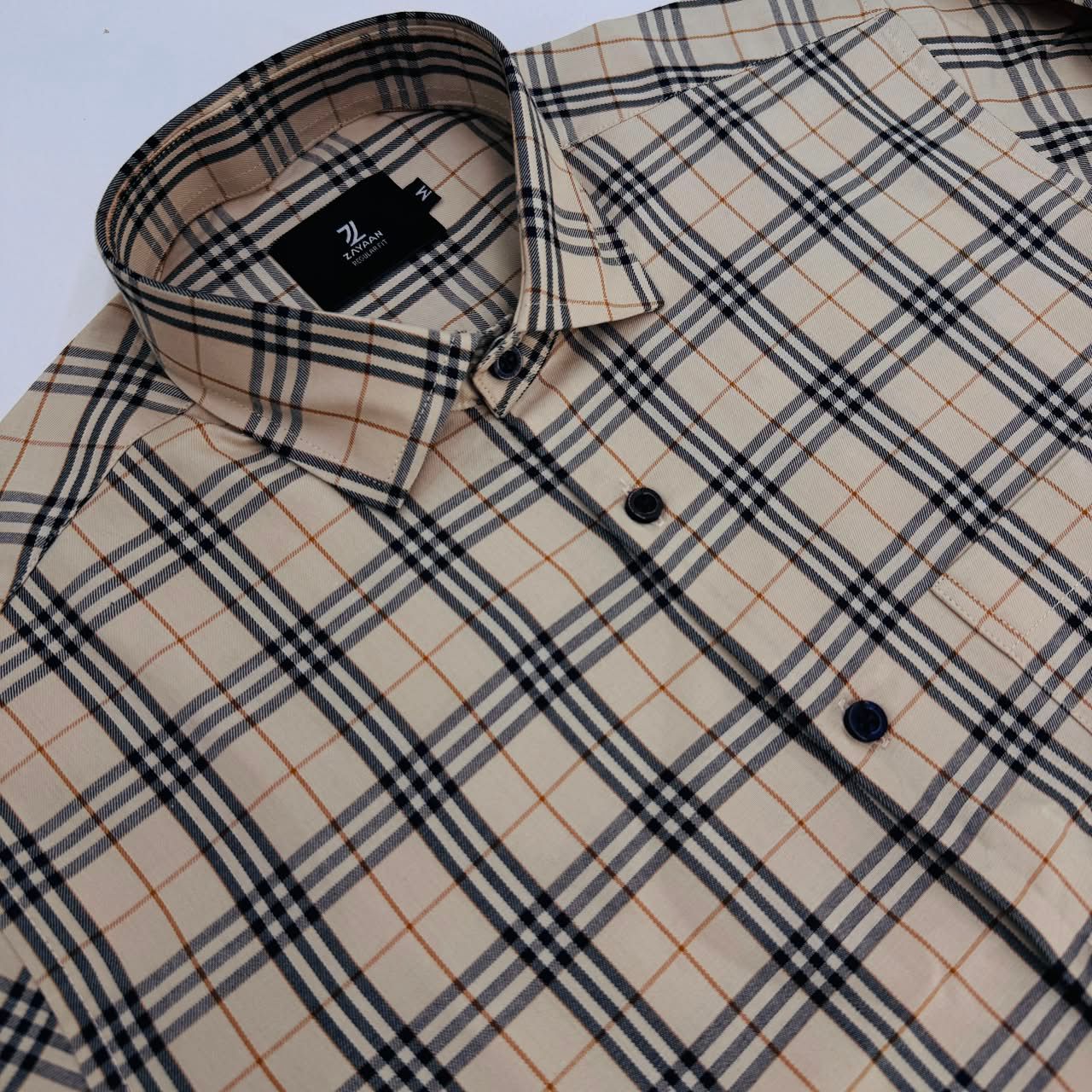 Fine Cotton Men's Full Sleeves Shirt