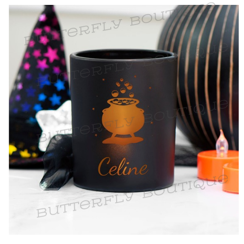 Personalised Halloween Cauldron Candle Holder