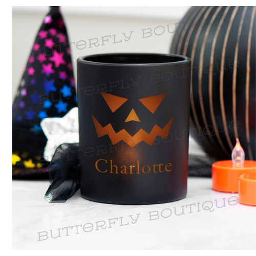 Personalised Halloween Jack-O-Lantern Candle Holder