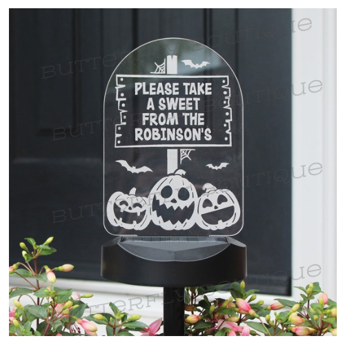 Personalised Pumpkin Patch Halloween Solar Light
