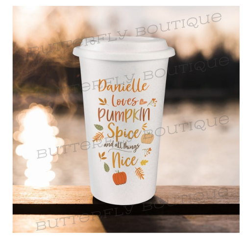 Personalised Pumpkin Spice Travel Mug