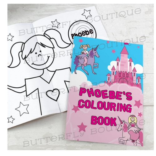 Personalised Princess &amp; Unicorn Colouring Book