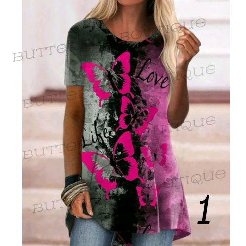 Butterly print top