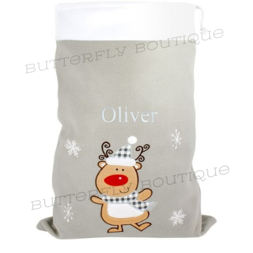 Personalised Luxury Reindeer Christmas Sack