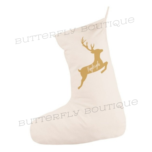 Personalised Christmas Stocking - Reindeer Design
