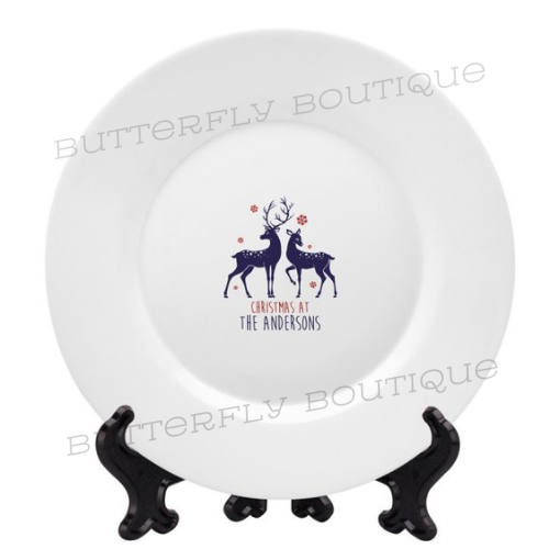 Personalised Loving Reindeers Ceramic Plate