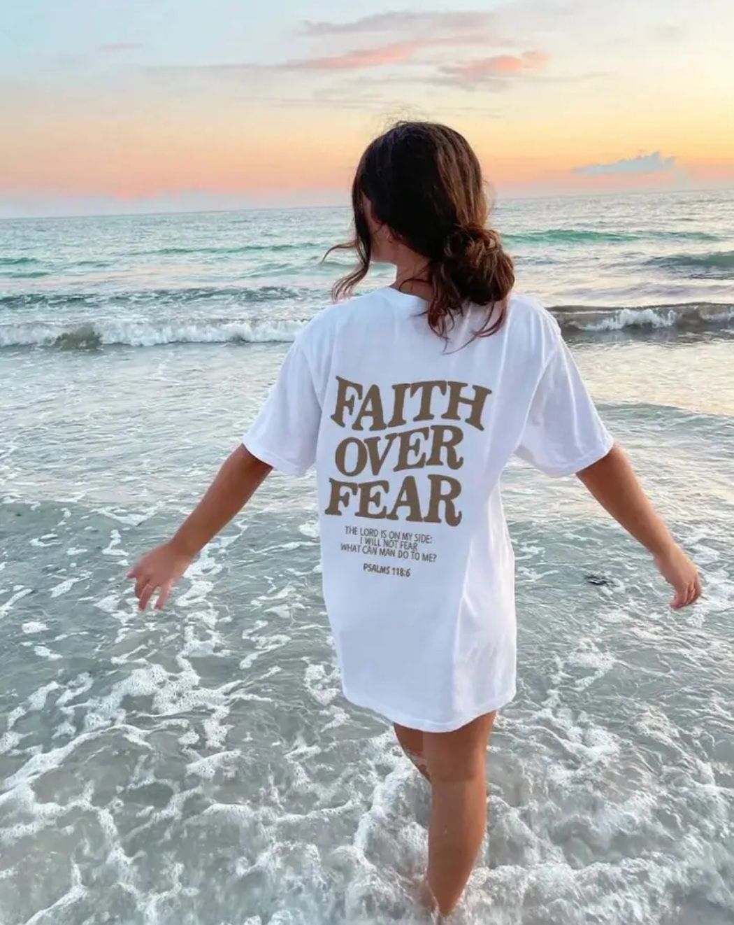Faith over fear oversized t shirt