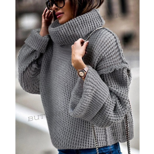Grey knitted sweater