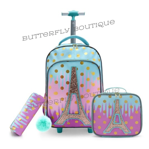 3pc rolling backpack