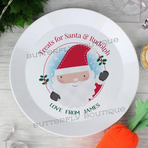 Personalised Santa Christmas Eve Mince Pie Plastic Plate